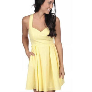 Laura James Livingston Seersucker Yellow Summer Dress with Bow Detail